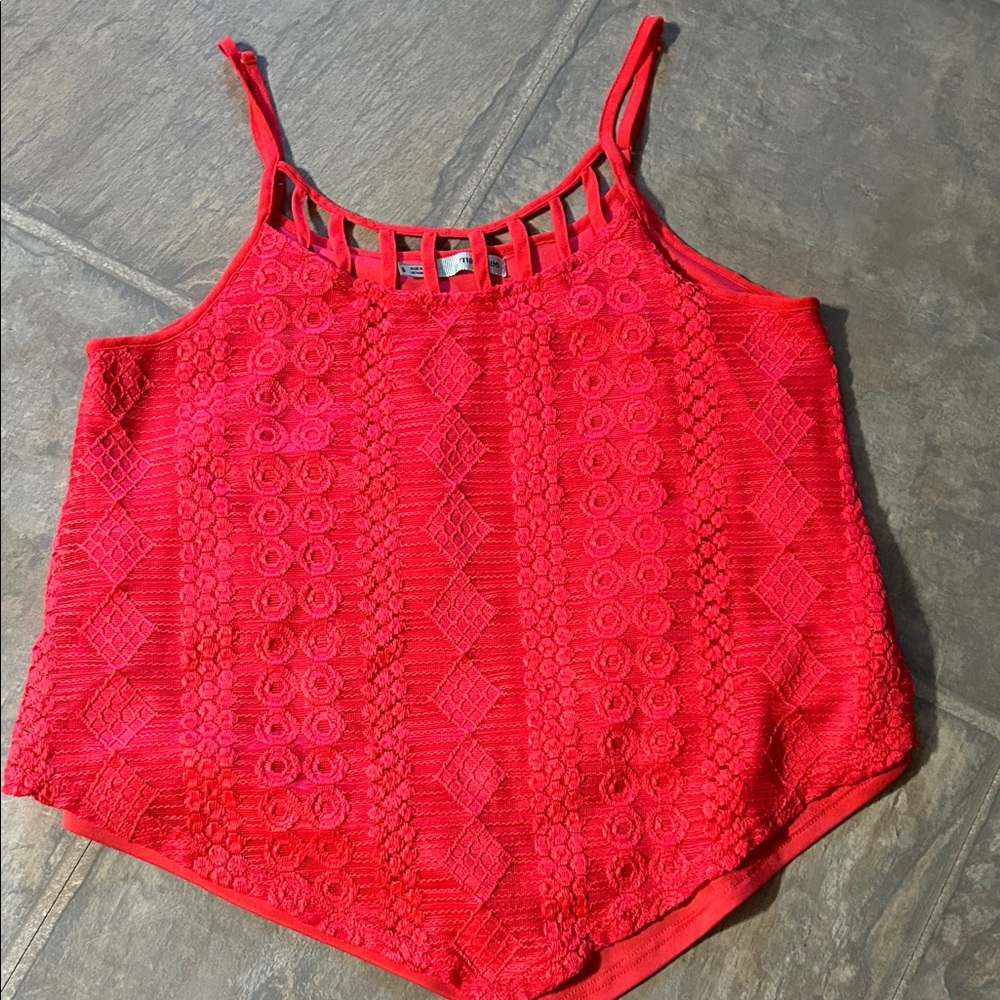 Maurices Vibrant Red Lace Camisole